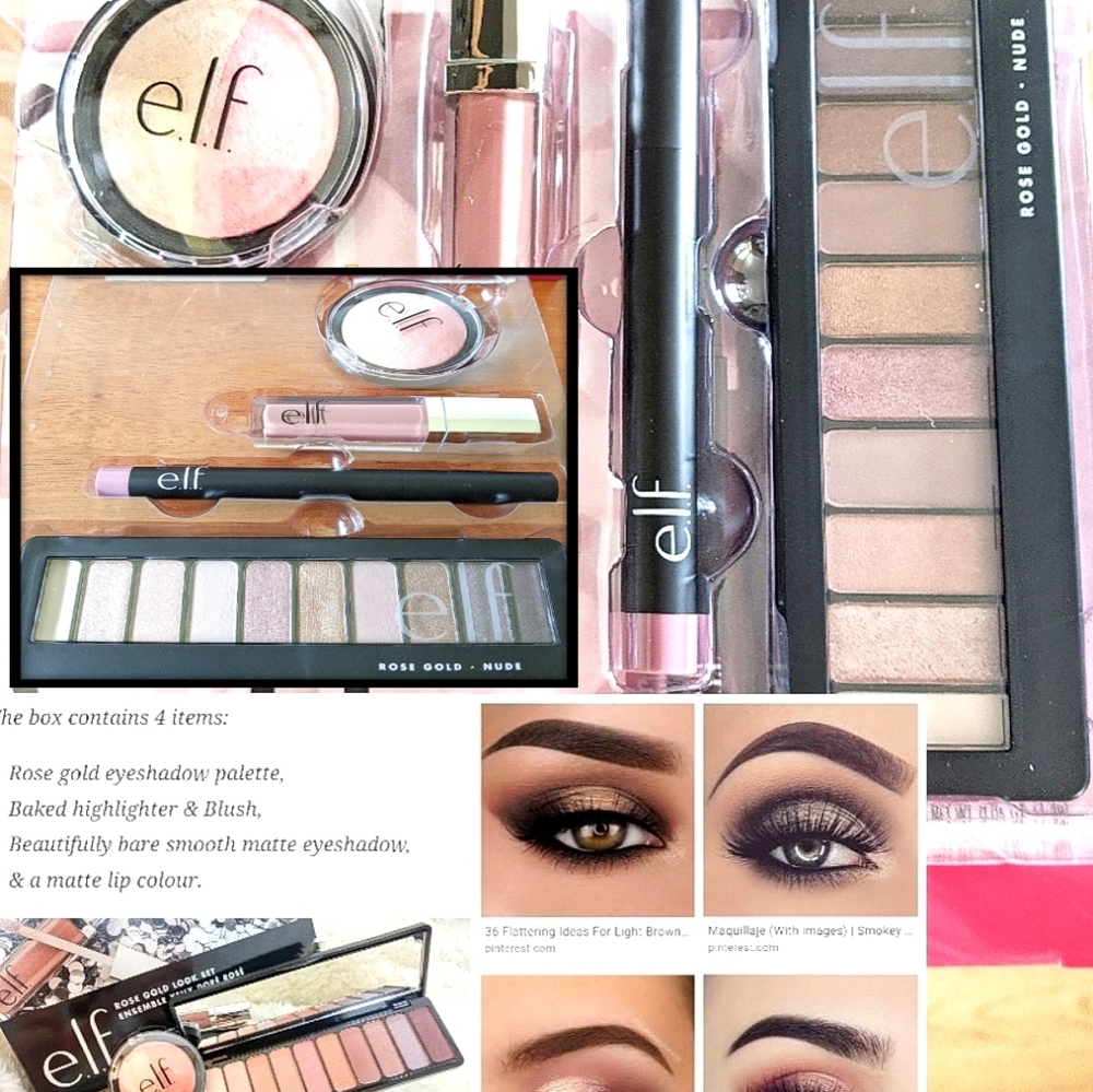 ELF pink makeup set Eye Shadow, Crème Blush SET